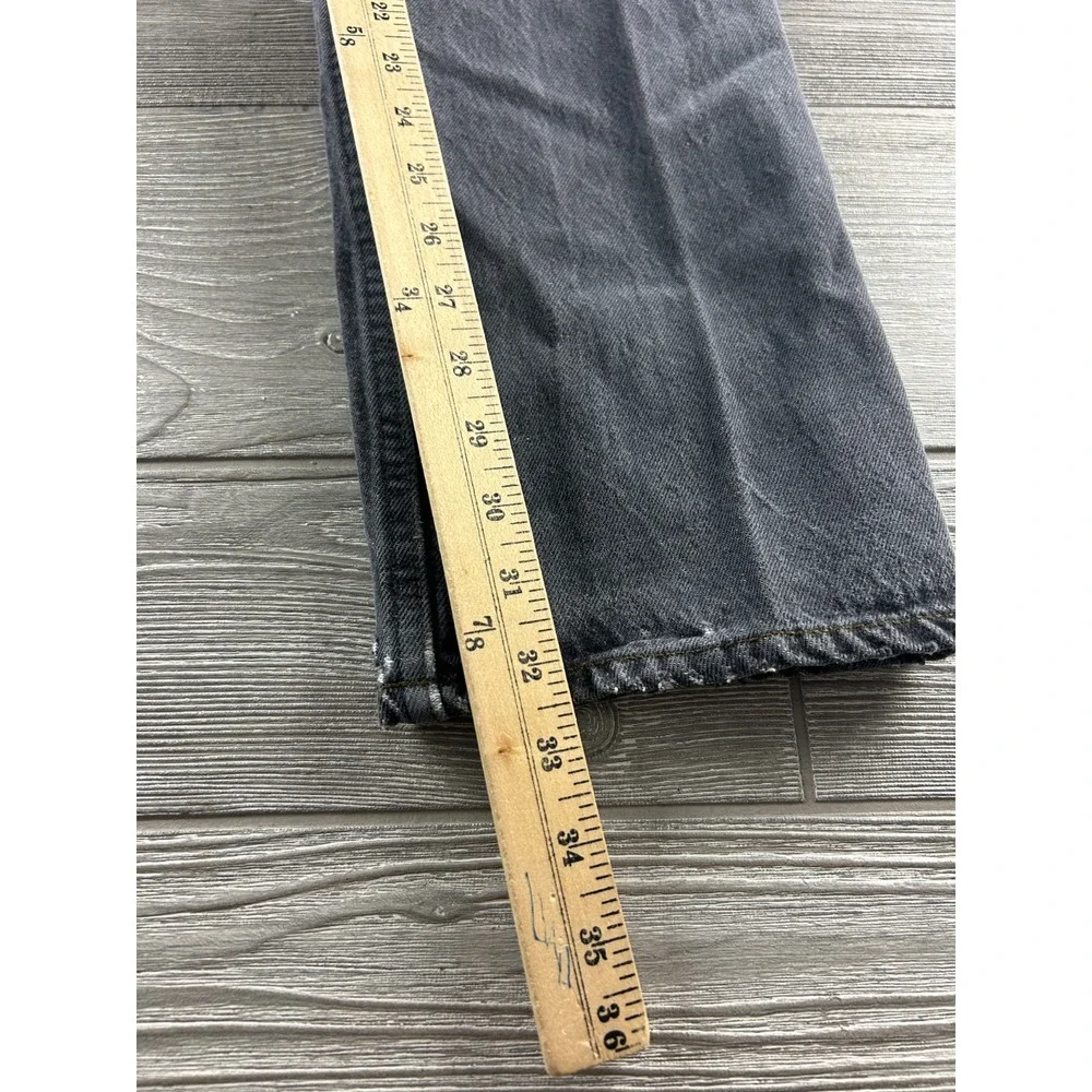 VTG USA Levis Jeans Mens 31x34 Black Denim Regular Straight Grunge Button Fly